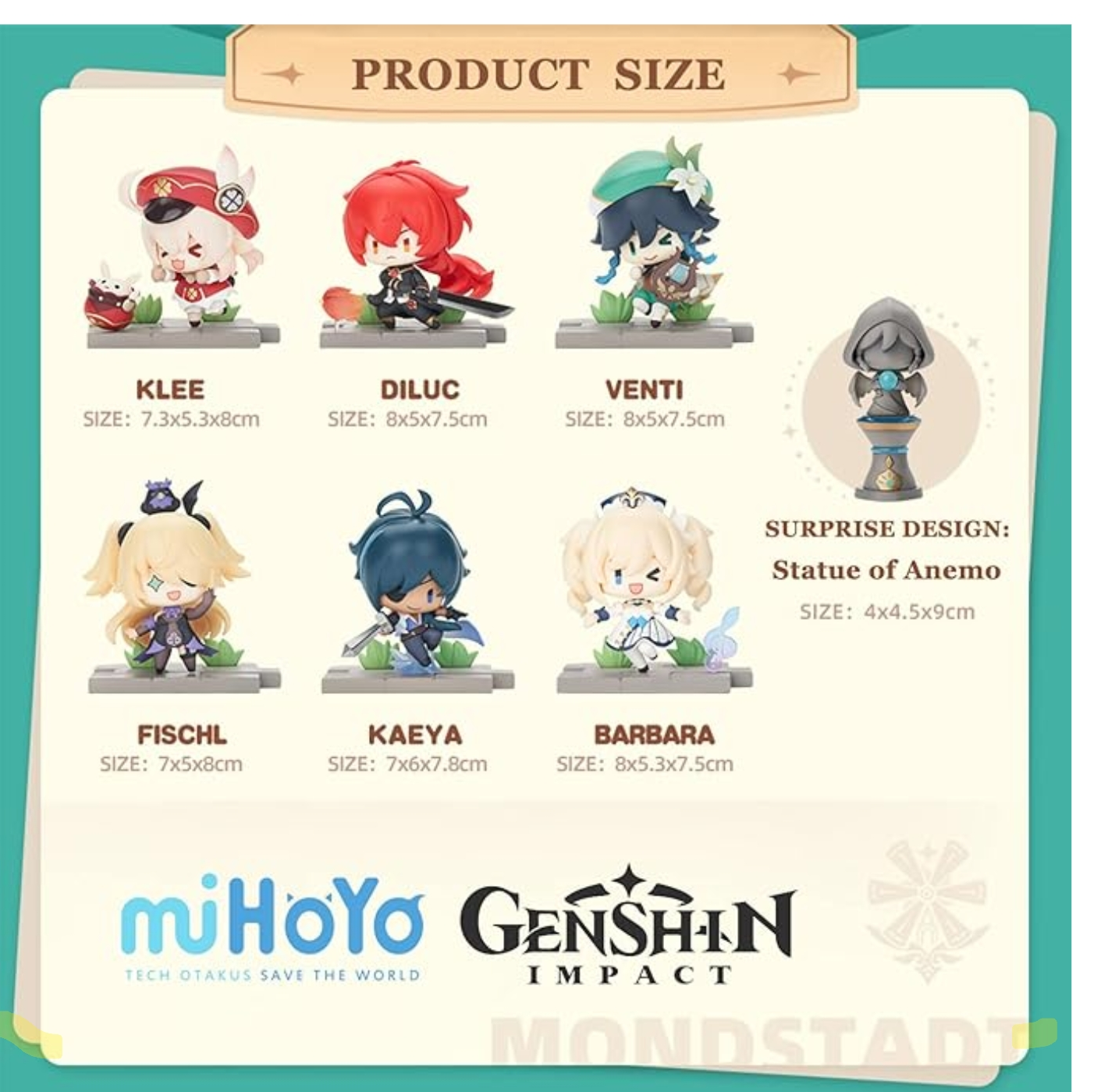 Collection Battle Heroes Genshin of Mondstadt Impact